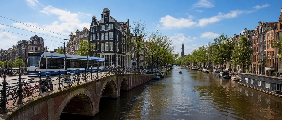Amsterdam canal houses beside the water